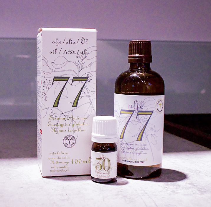 Two bottles on table